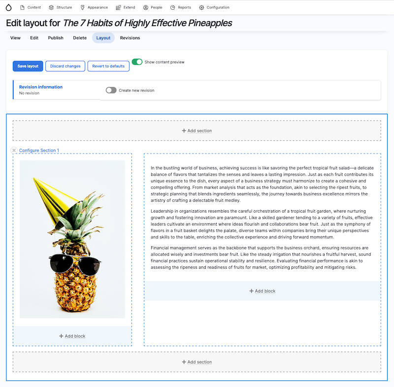 GMIweb.net Drupal Layout Builder sample